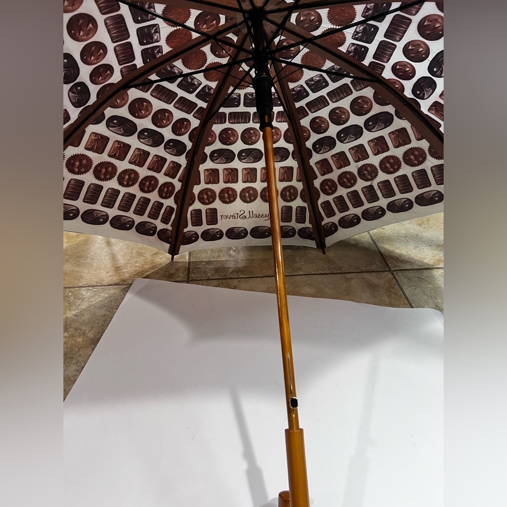 Russell Stover Chocolate Umbrella š« Novelty Wood Handle Gift Idea NWT - Picture 4 of 14